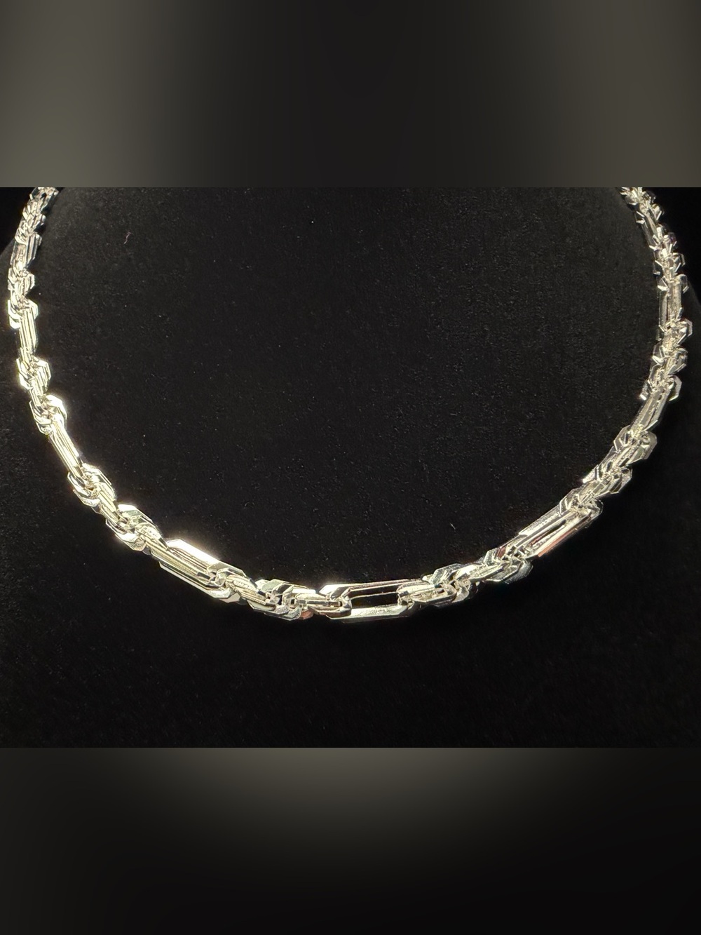 Figarope Milano Italy 925 stamped silver premium finish necklace 24in 5mm